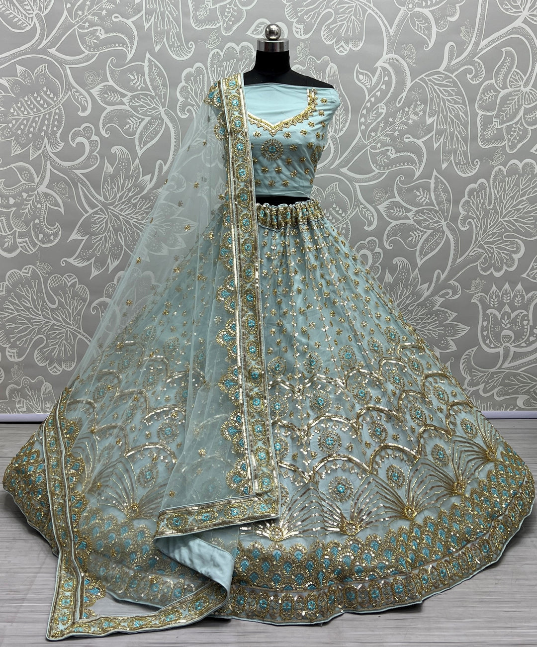 Stunning Bridal Net Lehenga with Dupatta | A Graceful Addition to Your Wardrobe