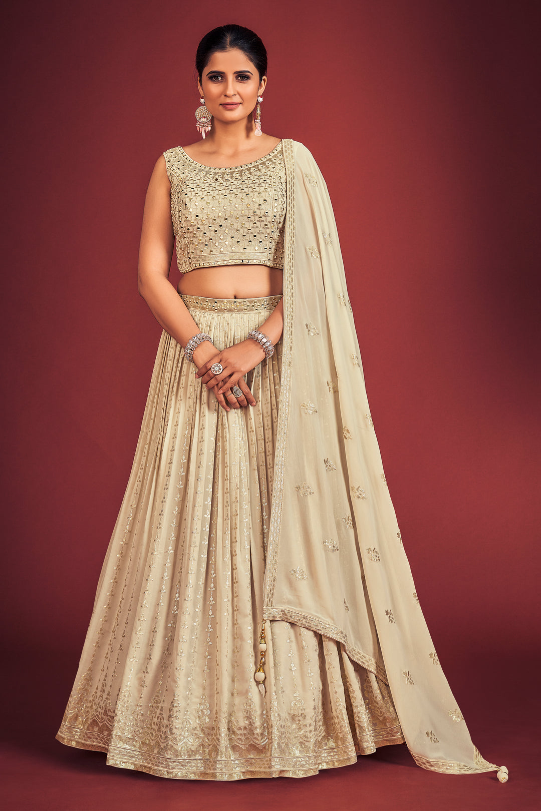 Radiant Georgette Lehenga with Dupatta | Crafted for Timeless Elegance