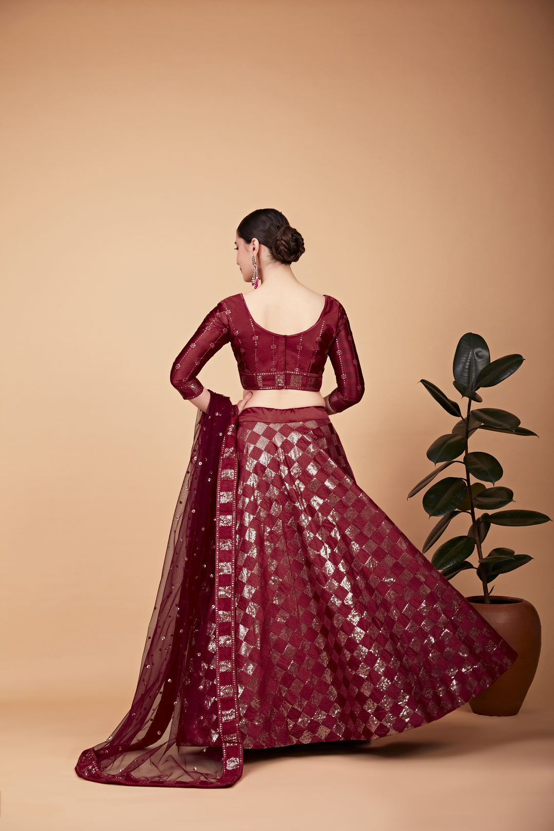 Gorgeous Red Tebi Silk Lehenga with Red Dupatta | A Stylish and Sophisticated Choice