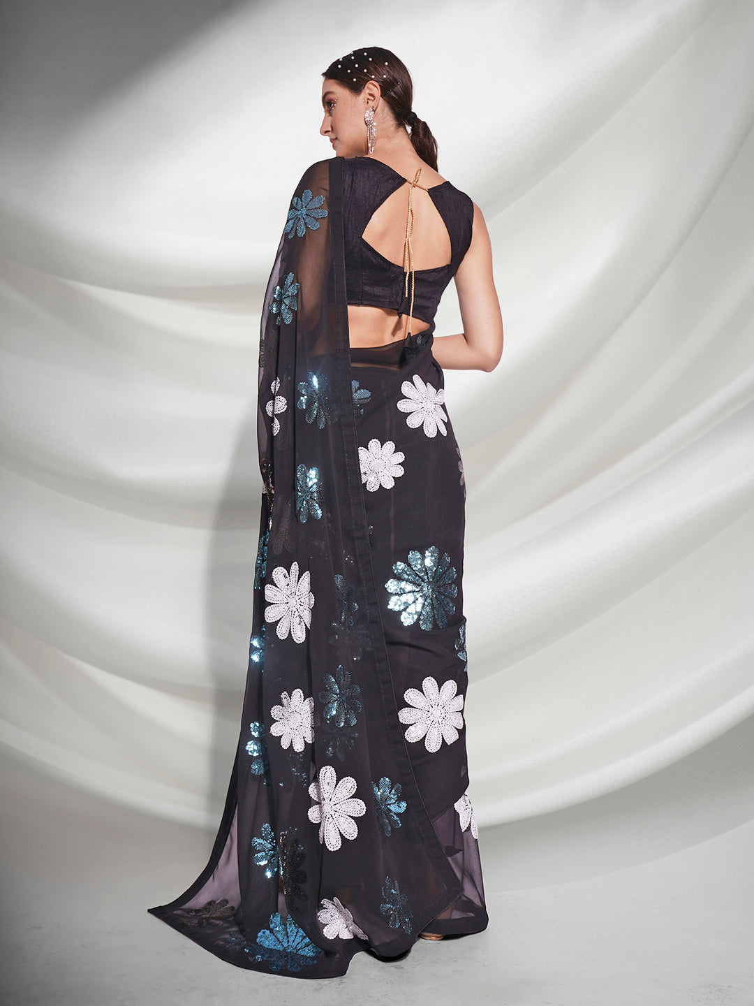 Heavy Designer Georgette Saree with Art-Silk Blouse | Wedding & Festive Wear