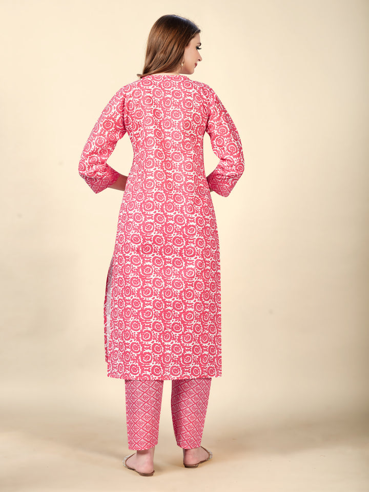 Carrot Gajri Cotton Kurti with Bottom | Designer Printed Ethnic Set