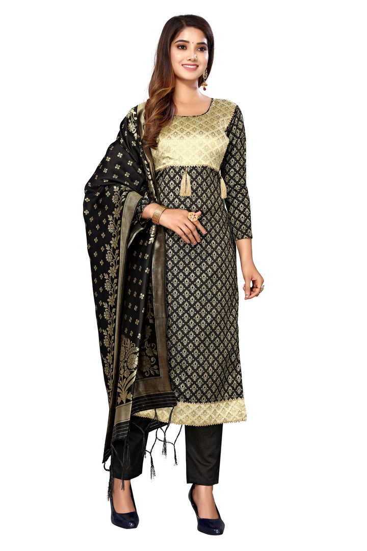 Banarasi Silk Salwar Suit | Wevon Designer Work with Taffeta Silk Bottom