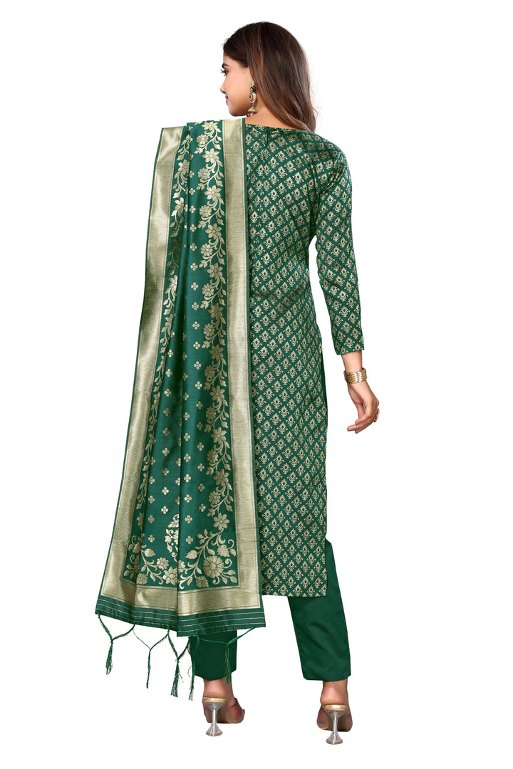 Banarasi Silk Salwar Suit | Wevon Designer Work with Taffeta Silk Bottom