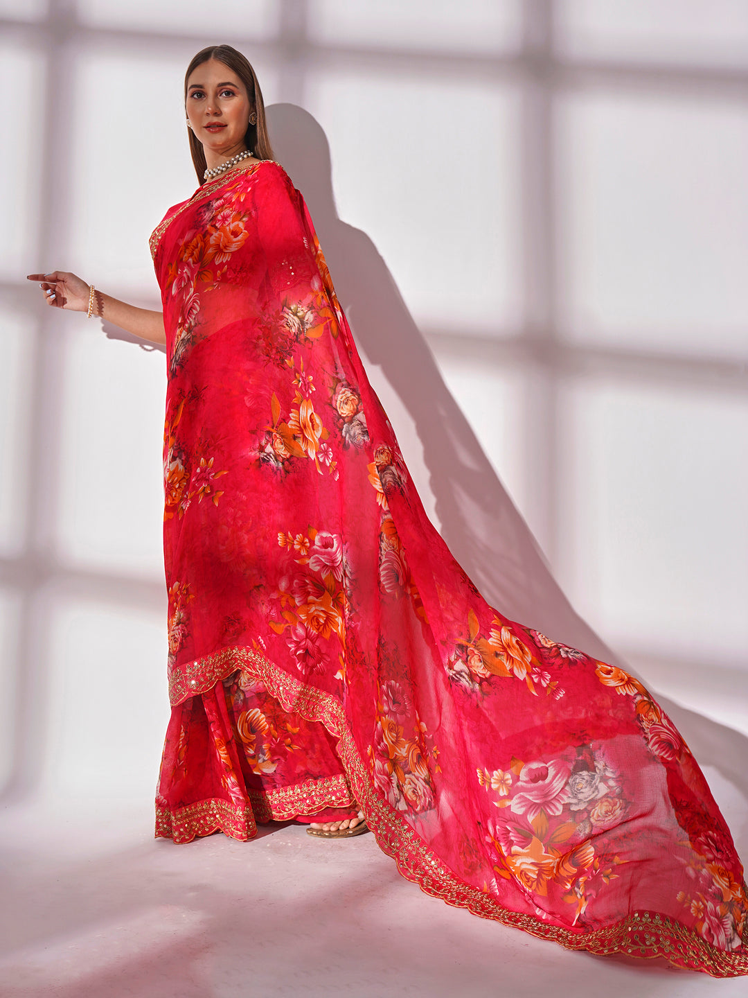 Designer Printed Georgette Saree with Art-Silk Blouse | Special Event Elegance