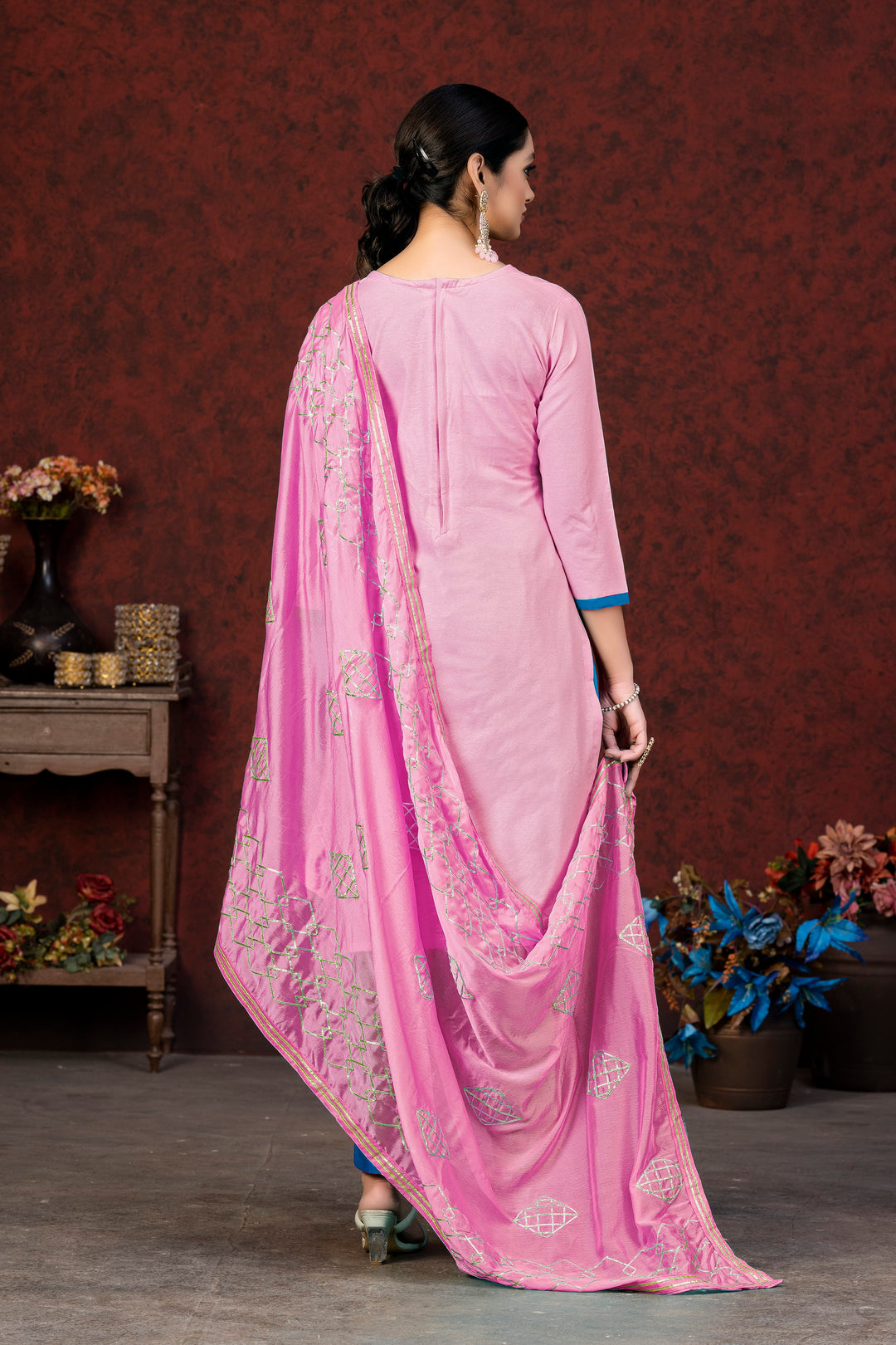 Glass Cotton Salwar Suit for Women | Elegant Embroidery & Nazmin Dupatta