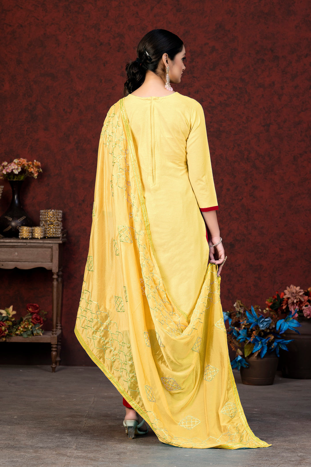 Glass Cotton Salwar Suit for Women | Elegant Embroidery & Nazmin Dupatta