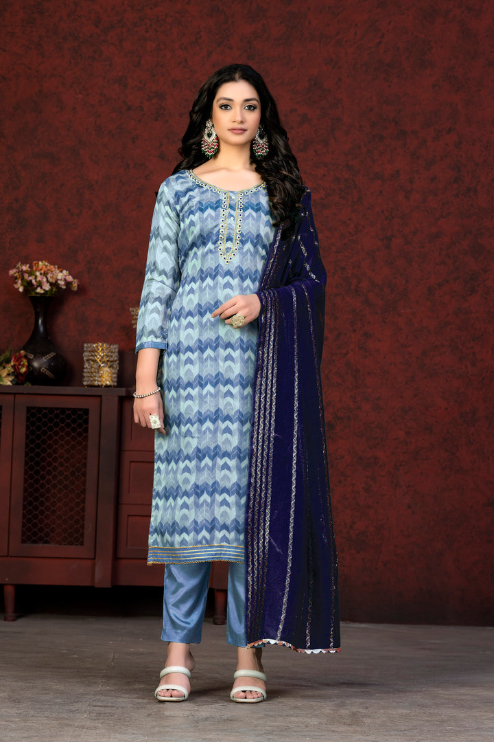 Modal Silk Salwar Suit | Soft Banarasi Dupatta with Santoon Bottom & Hand Work