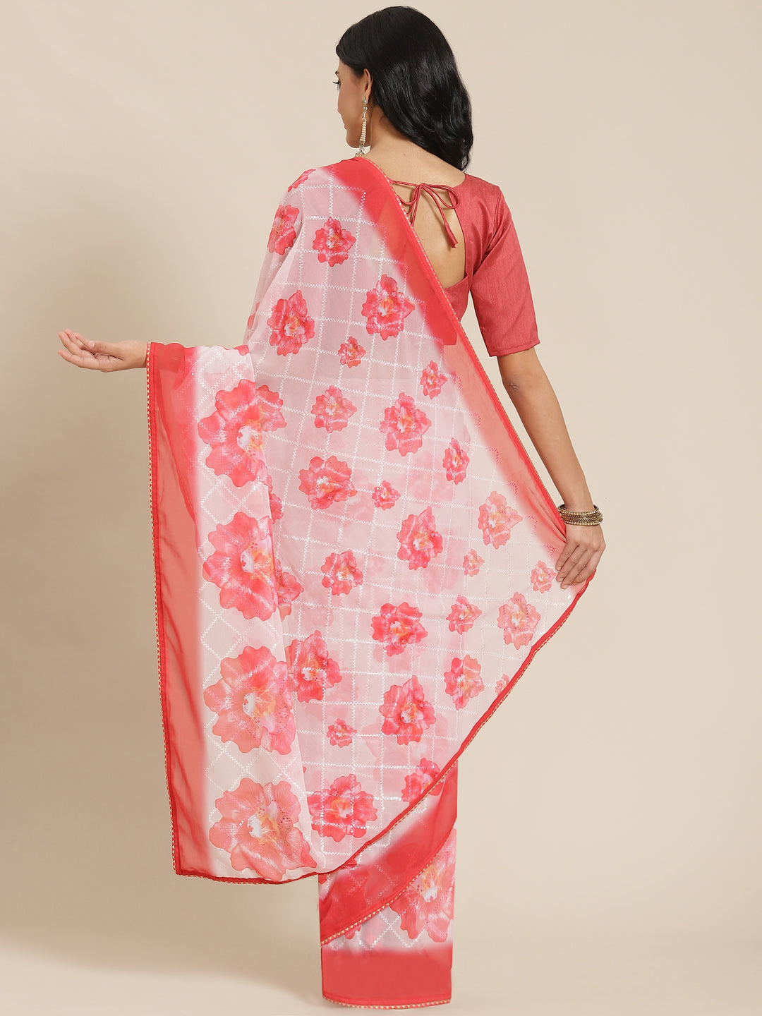 Designer-Printed Georgette Saree with Art-Silk Blouse | Perfect for Special Events