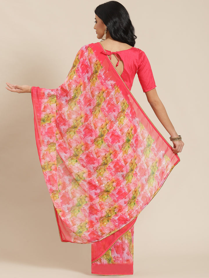 Designer Printed Georgette Saree with Art-Silk Blouse | Special Event Elegance