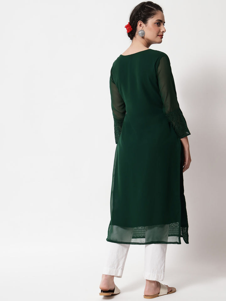 Stylish Embroidered Georgette Kurti | Casual and Festive Indian Ethnic Outfit