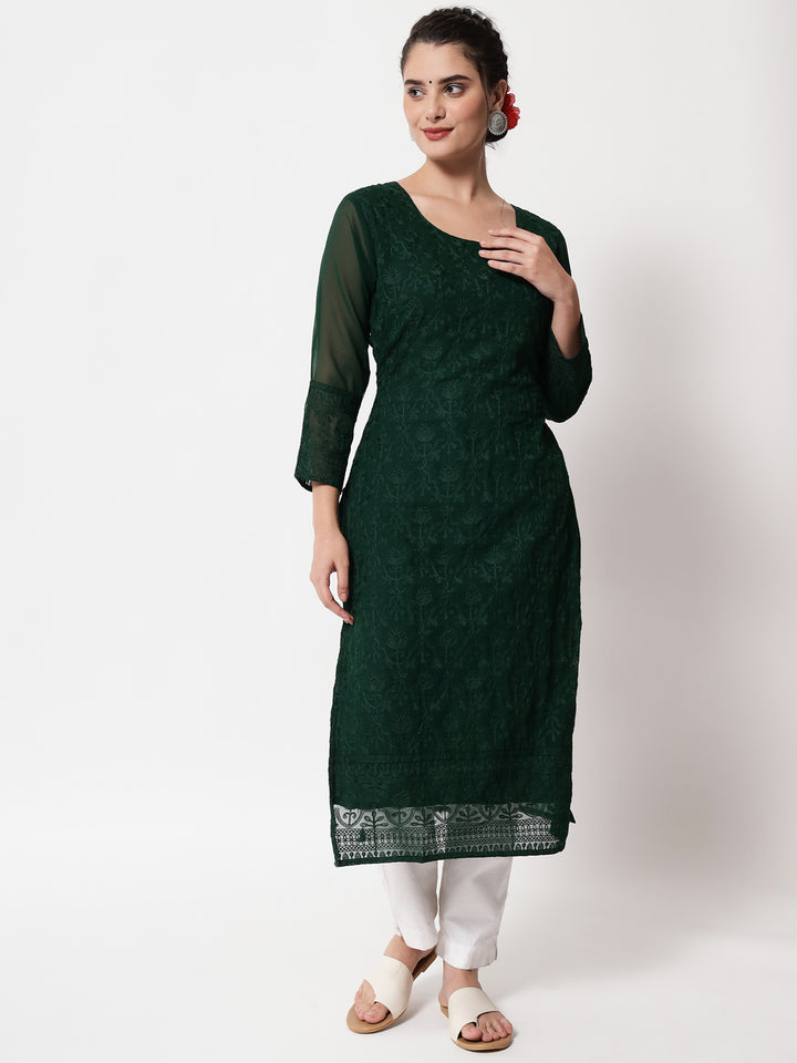 Stylish Embroidered Georgette Kurti | Casual and Festive Indian Ethnic Outfit