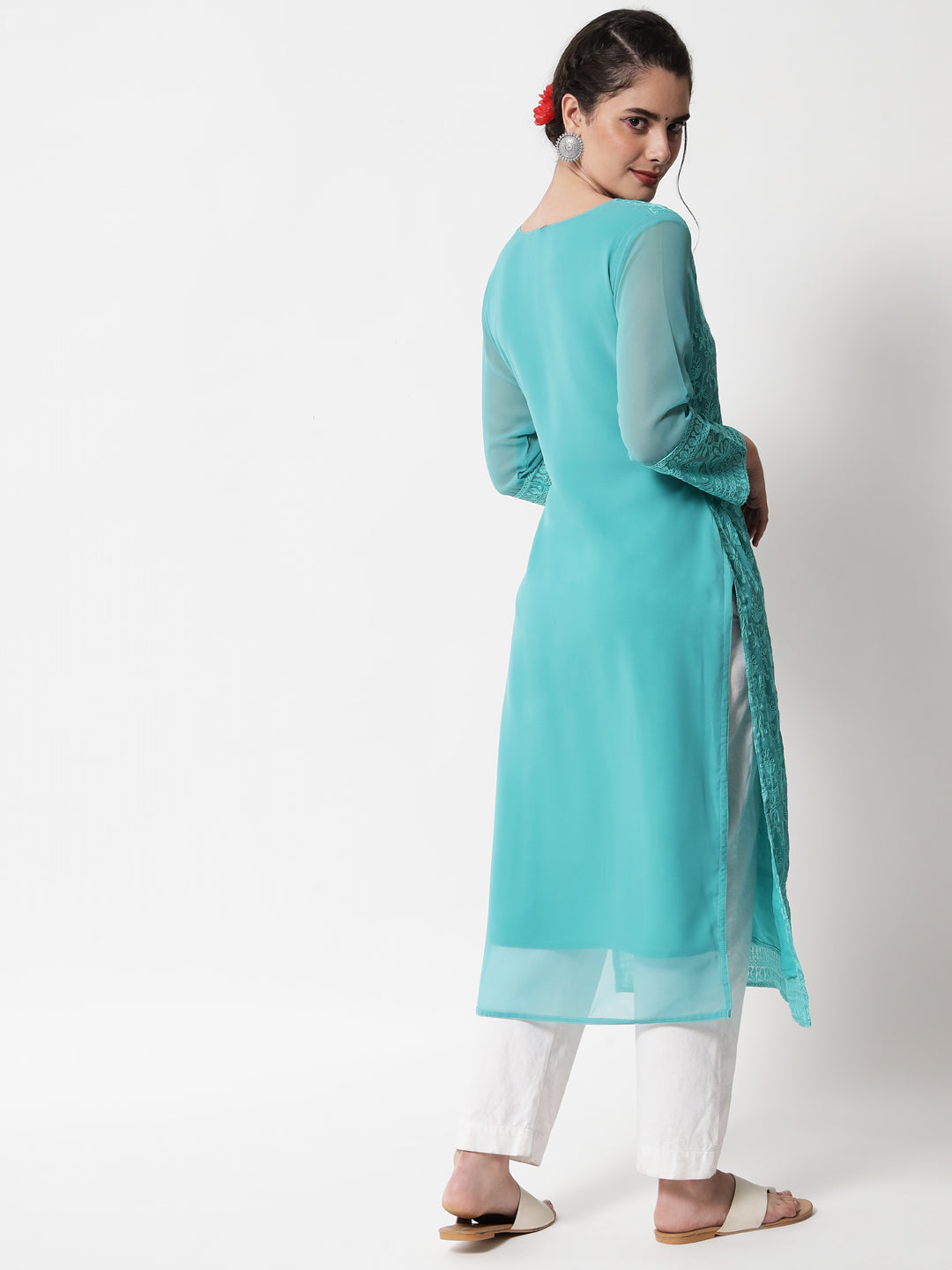 Stylish Embroidered Georgette Kurti | Casual and Festive Indian Ethnic Outfit