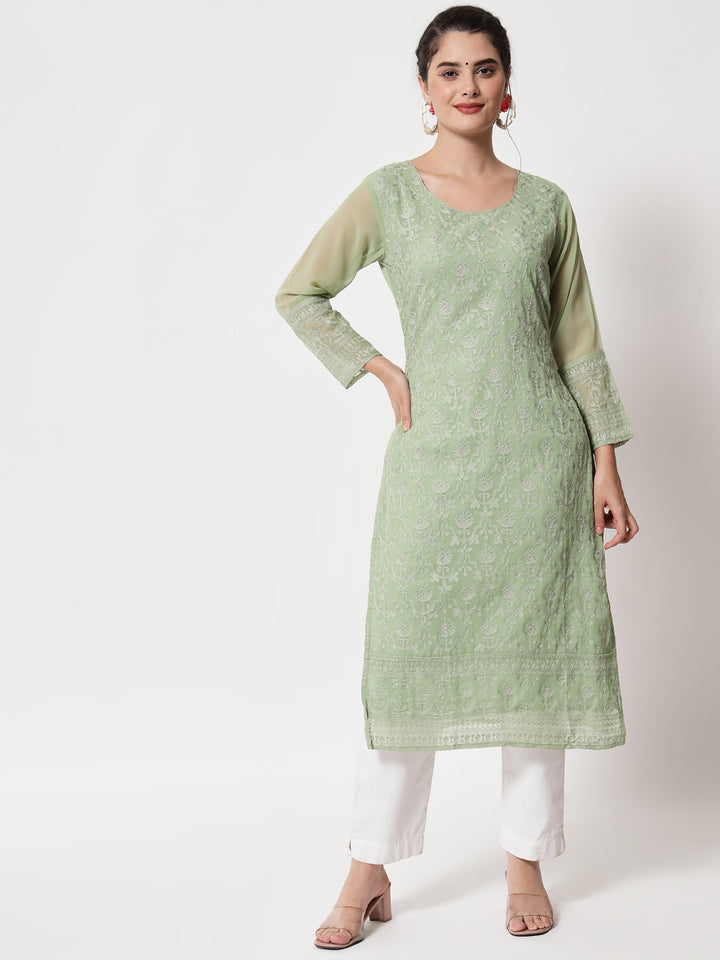 Stylish Embroidered Georgette Kurti | Casual and Festive Indian Ethnic Outfit