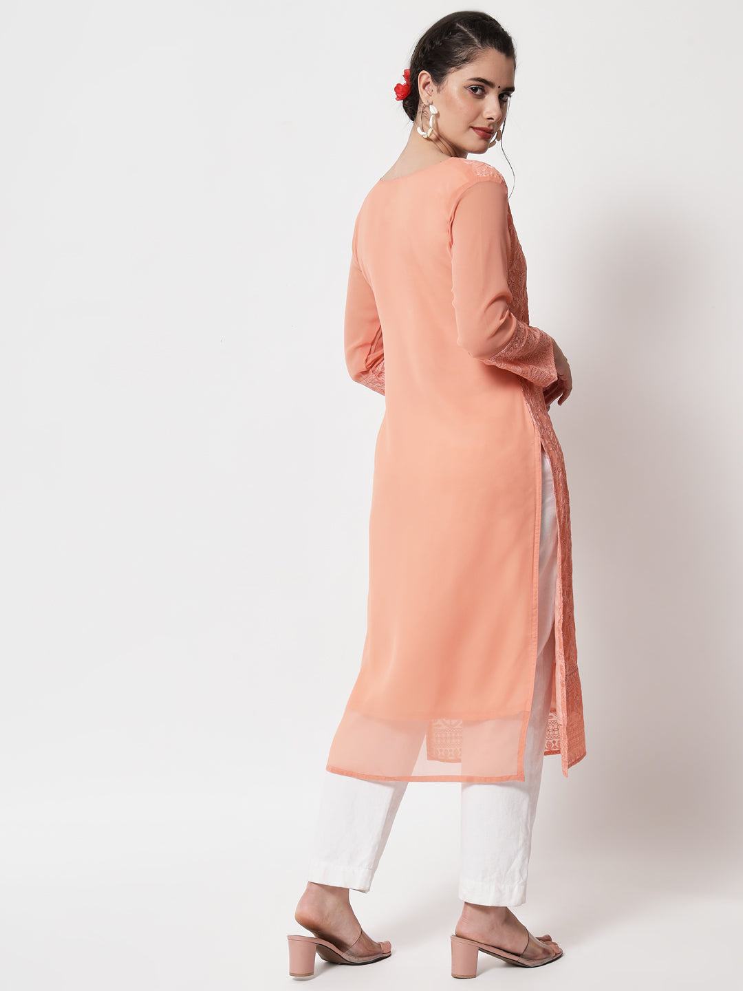 Stylish Embroidered Georgette Kurti | Casual and Festive Indian Ethnic Outfit