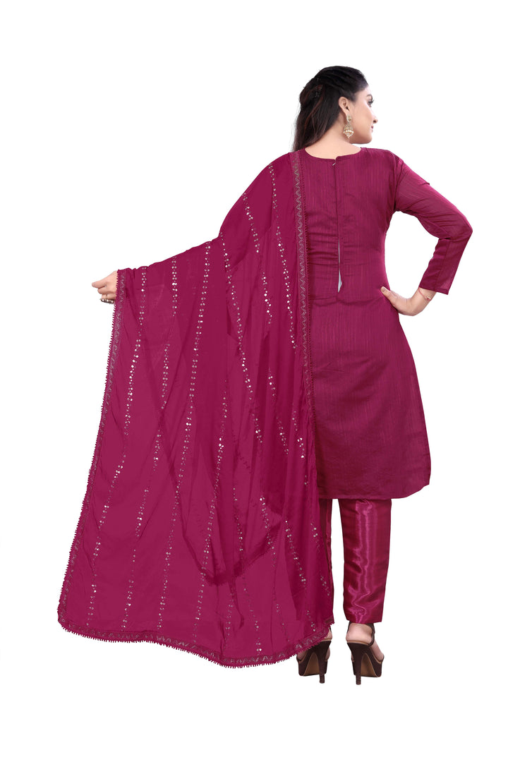 Elegant Chanderi Cotton Suit with Santoon Bottom | Perfect for Festive Looks