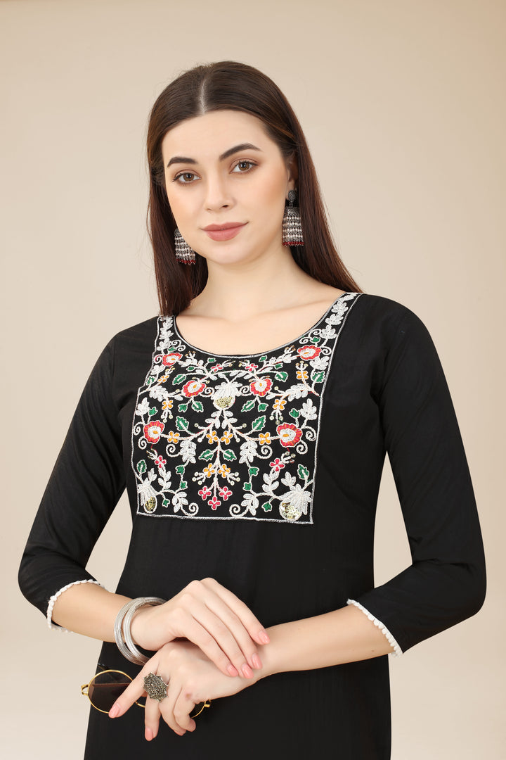 Comfortable Chinon Kurti | Designer Thread Embroidery | Casual Wear