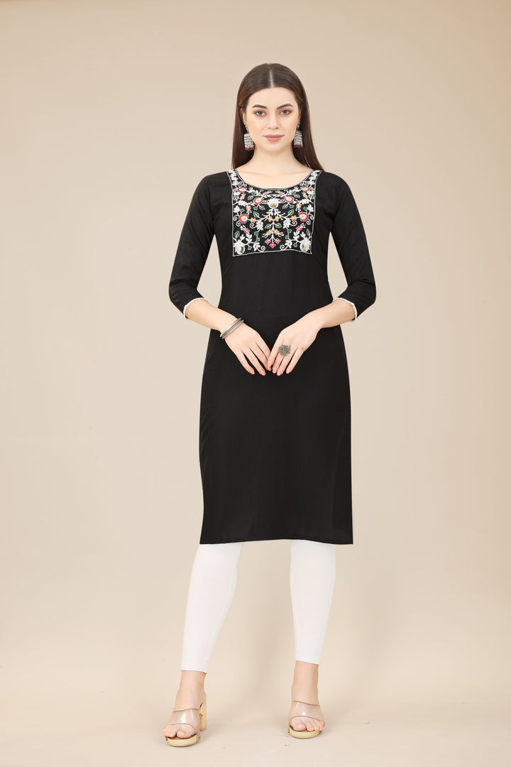 Comfortable Chinon Kurti | Designer Thread Embroidery | Casual Wear