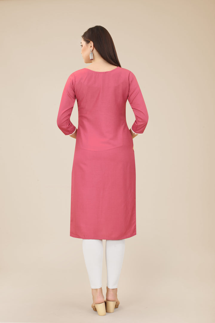 Comfortable Chinon Kurti | Designer Thread Embroidery | Casual Wear