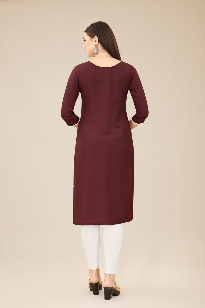 Comfortable Chinon Kurti | Designer Thread Embroidery | Casual Wear