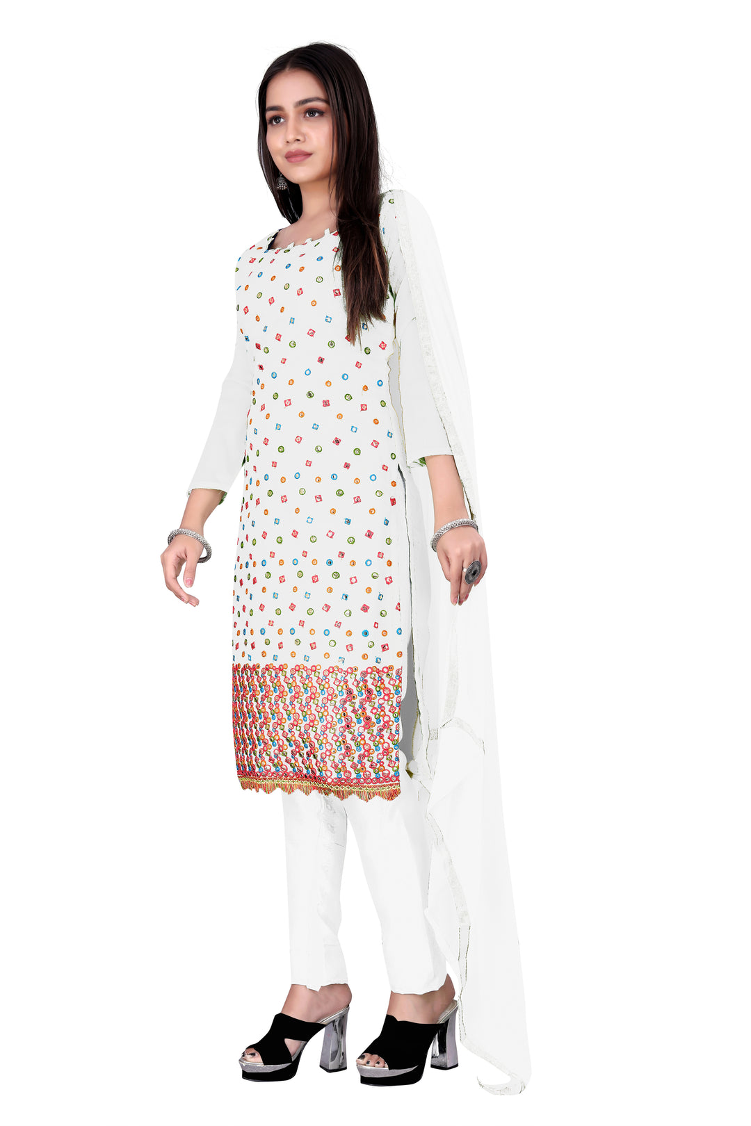 Stunning Chanderi Cotton Suit with Santoon Bottom | Perfect Ethnic Attire