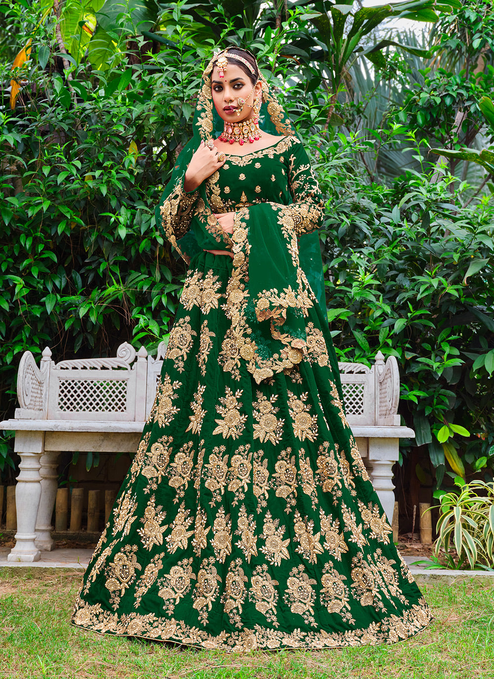 Velvet Lehenga with Coding and Embroidery | Perfect for Weddings & Events