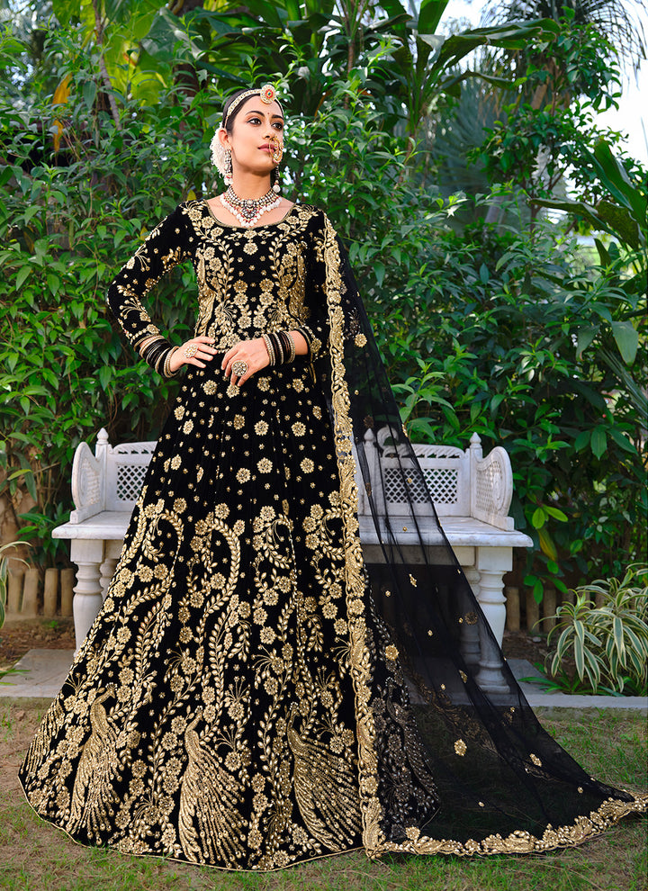 Velvet Lehenga with Embroidery & Stone Work | Bridal & Wedding Special