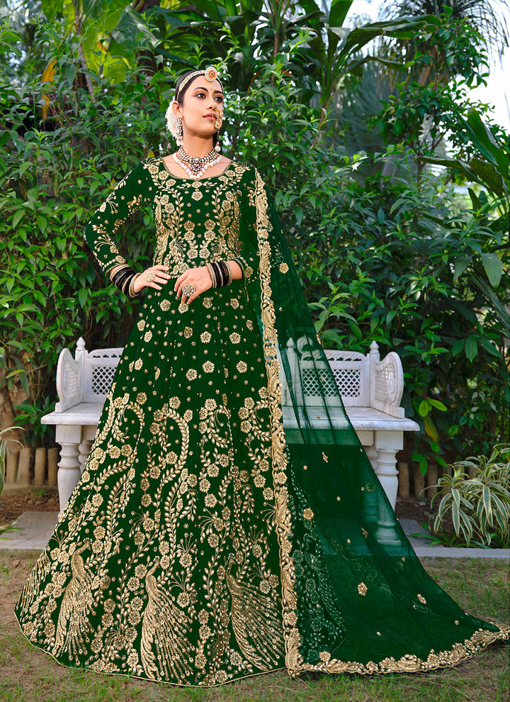 Velvet Lehenga with Embroidery & Stone Work | Bridal & Wedding Special