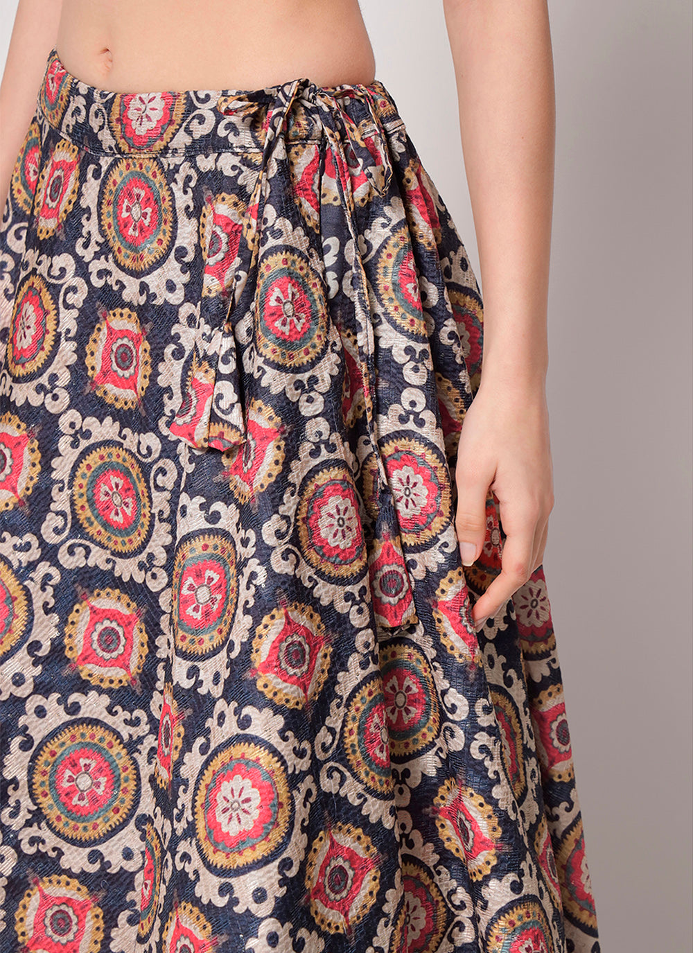 Chinon Silk Printed Lehenga with Thread & Sequin Embroidery | Bridal Party Wear