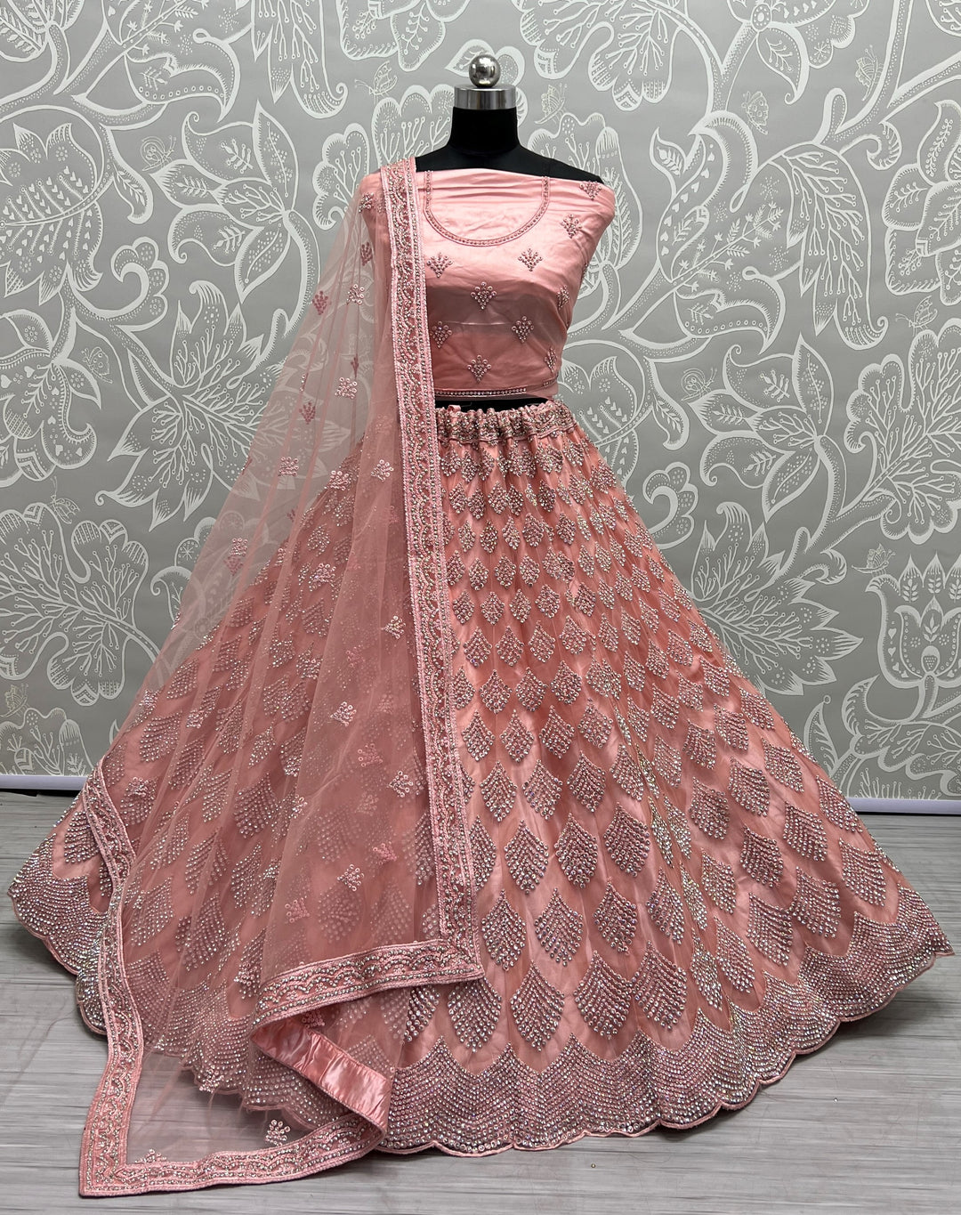 Net Thread & Jari Embroidery Lehenga | Elegant Bridal & Party Attire