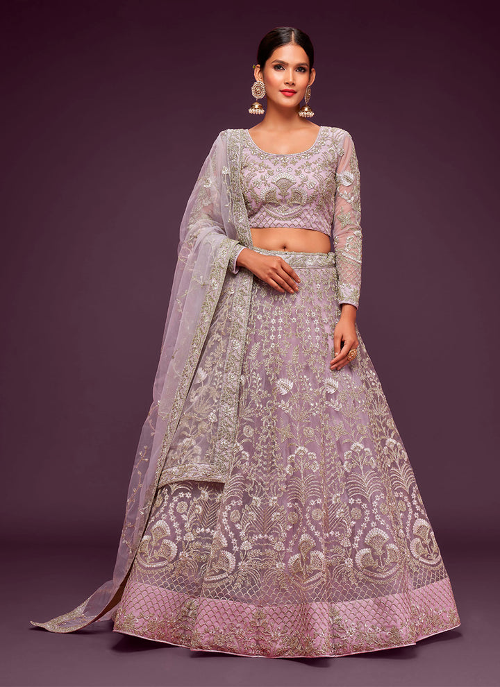 Elegant Lehengas in Soft-Net | Exquisite Thread & Jari Embroidery for Weddings