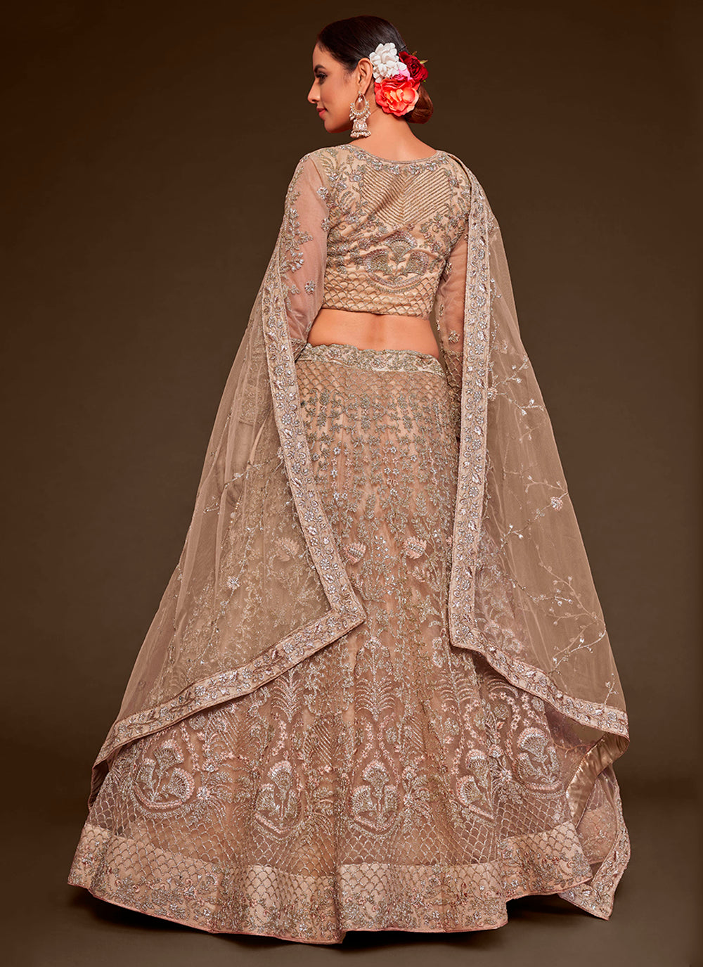 Elegant Lehengas in Soft-Net | Exquisite Thread & Jari Embroidery for Weddings