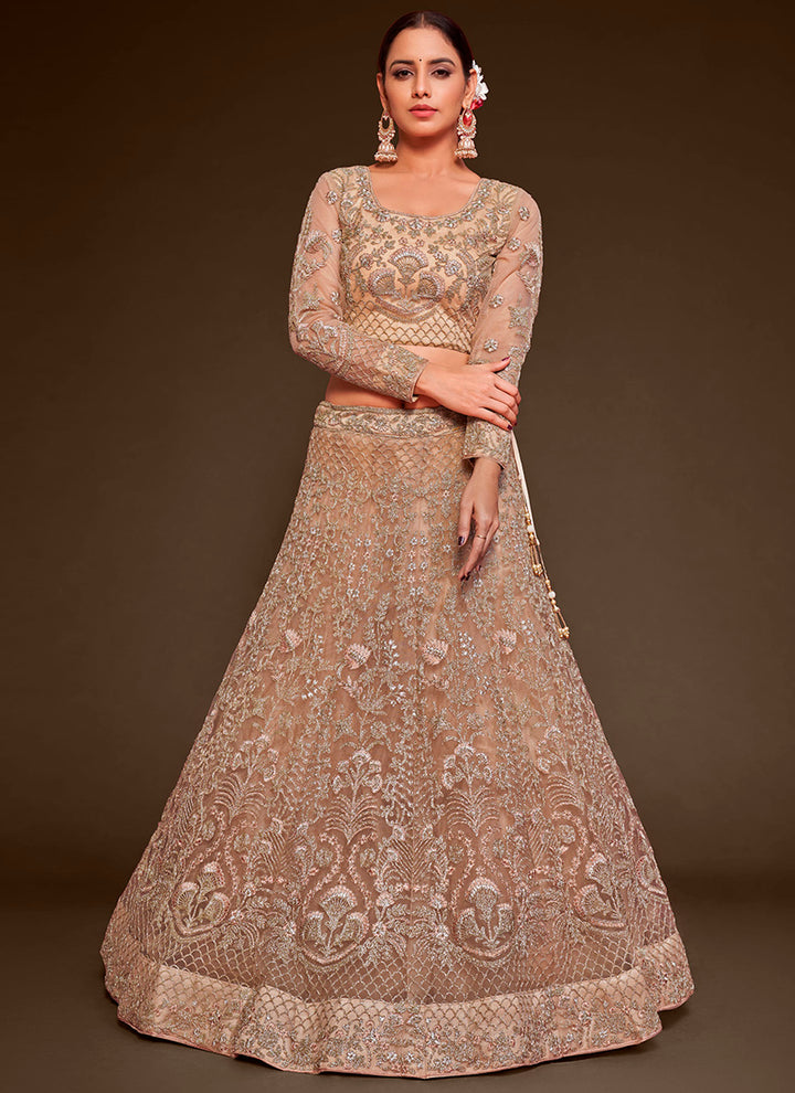 Elegant Lehengas in Soft-Net | Exquisite Thread & Jari Embroidery for Weddings