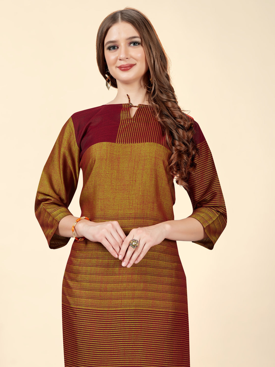 Stylish Maroon Cotton Rayon Kurti Set | Wevon Designer Work for Women