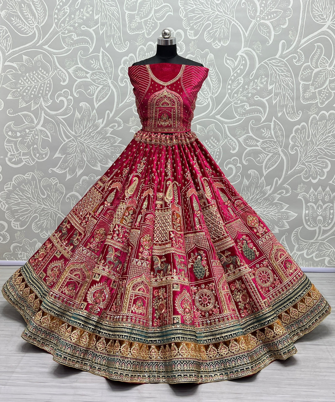 Fancy Velvet Lehenga | Embroidery & Thread Work for Weddings & Special Events