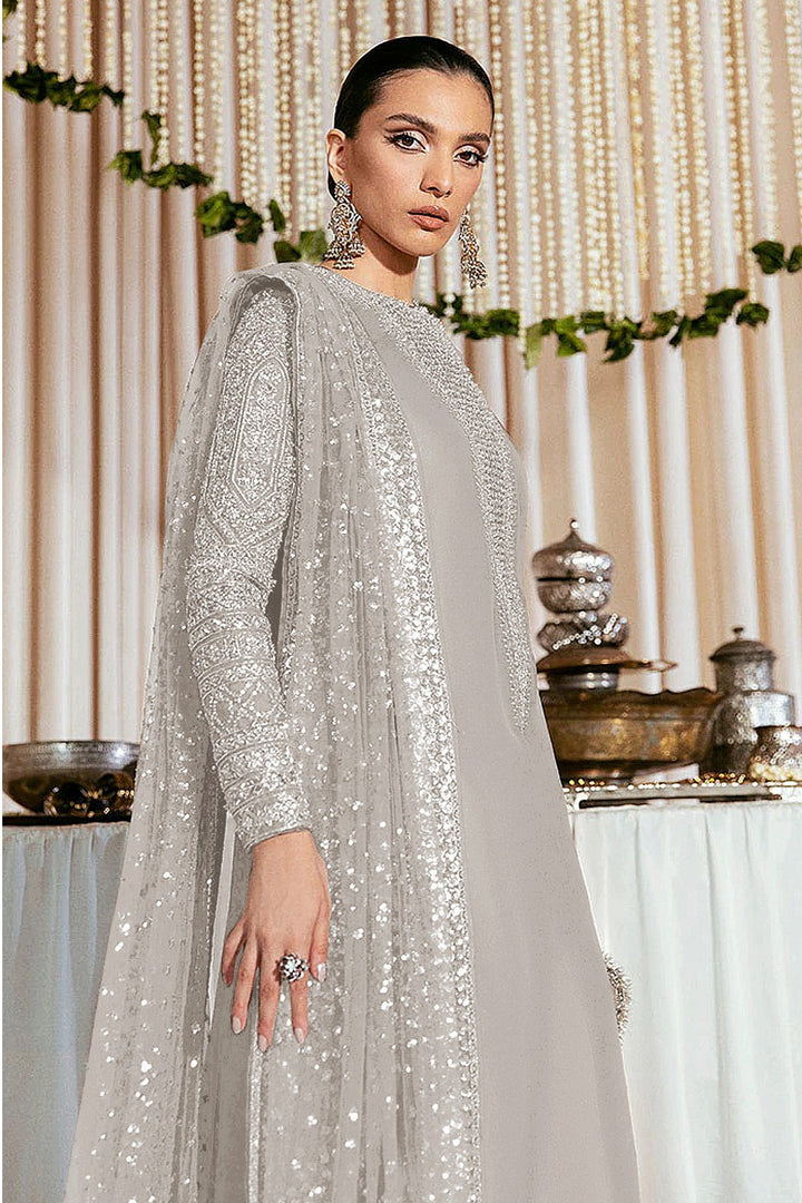 Faux Georgette Salwar Suit with Sequins Embroidery | Festive Wear