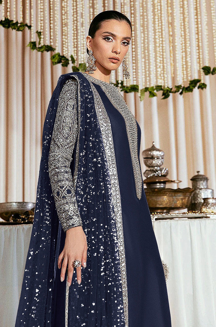 Faux Georgette Salwar Suit with Sequins Embroidery | Festive Wear