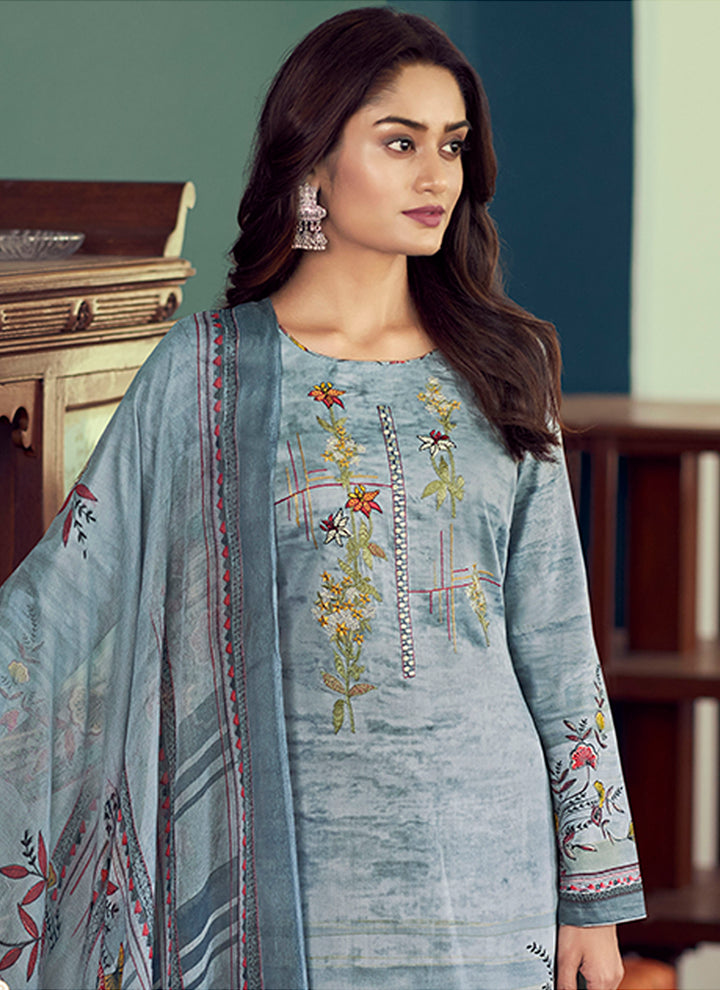 Designer Printed Salwar Kameez | Full Sleeve Round Neck | Traditional Wear | Wedding & Party