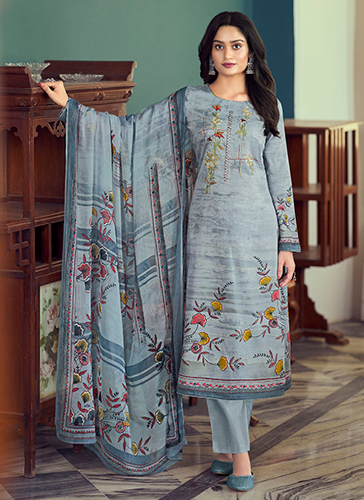 Designer Printed Salwar Kameez | Full Sleeve Round Neck | Traditional Wear | Wedding & Party