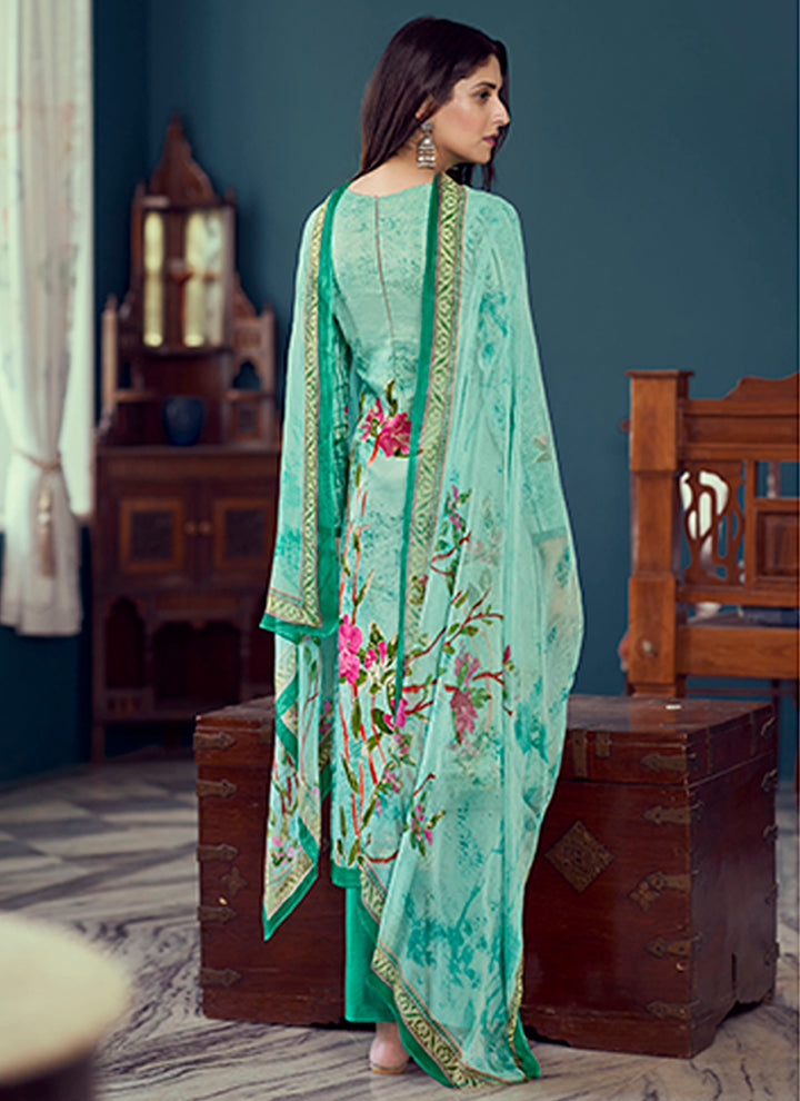 Designer Printed Salwar Kameez | Full Sleeve Round Neck | Traditional Wear