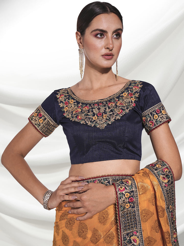 Elegant Viscose Saree with Embroidered Art-Silk Blouse | Perfect for Events