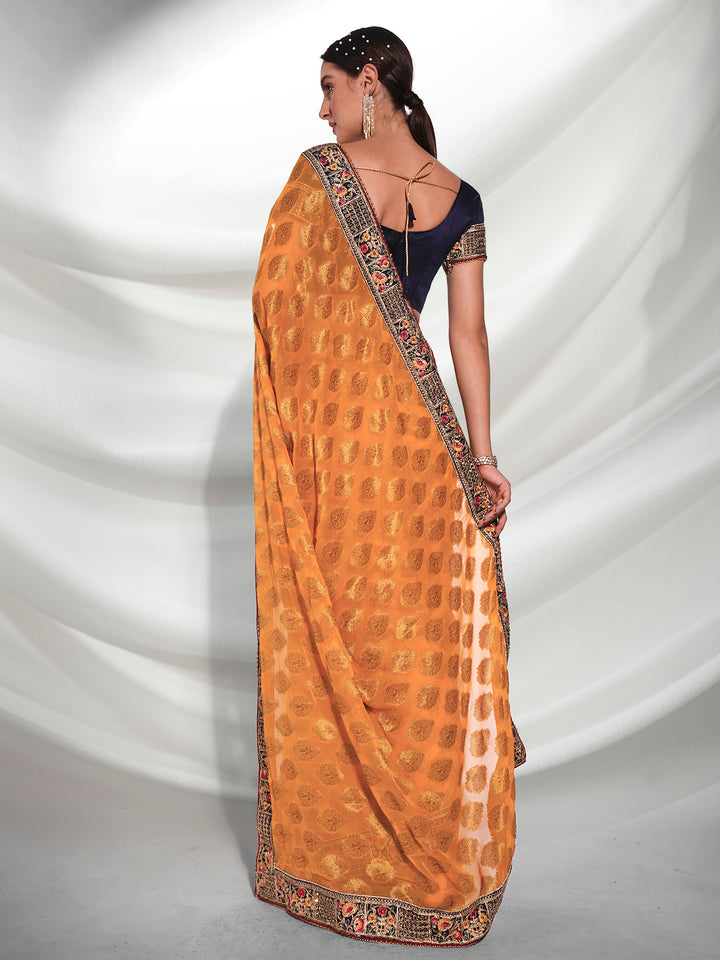 Elegant Viscose Saree with Embroidered Art-Silk Blouse | Perfect for Events