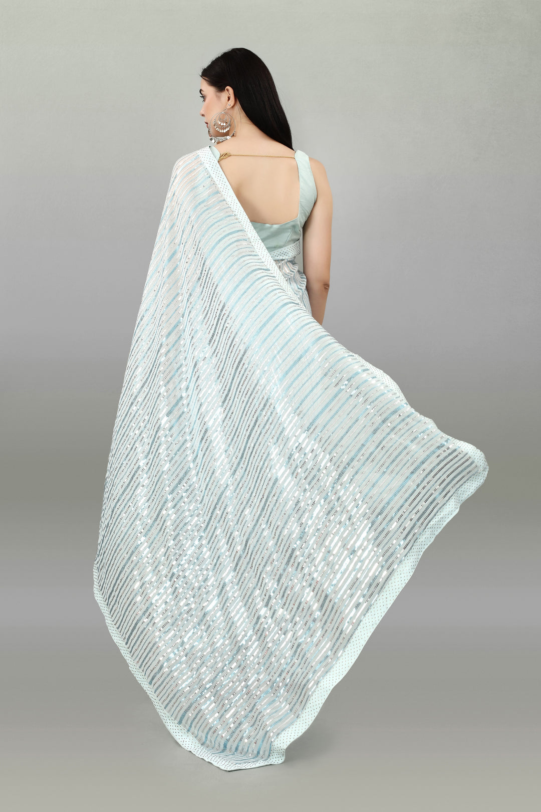 Elegant Georgette Saree with Sequined Embroidery | Perfect for Weddings & Parties