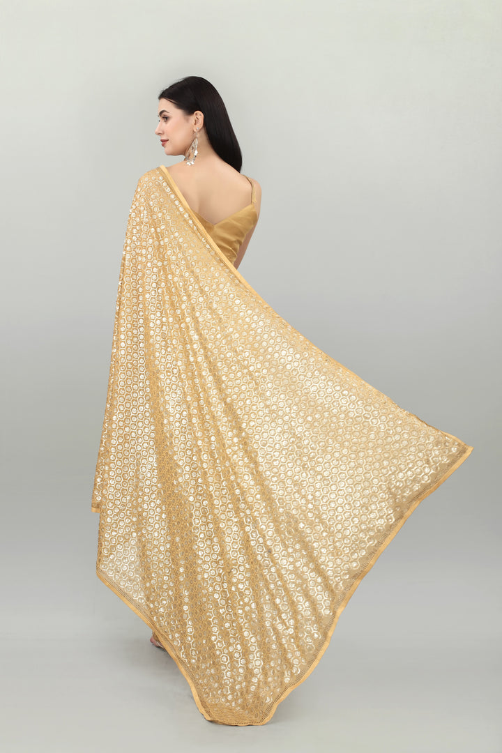 Designer Georgette Saree with Sequined Embroidery | Perfect for Weddings & Events