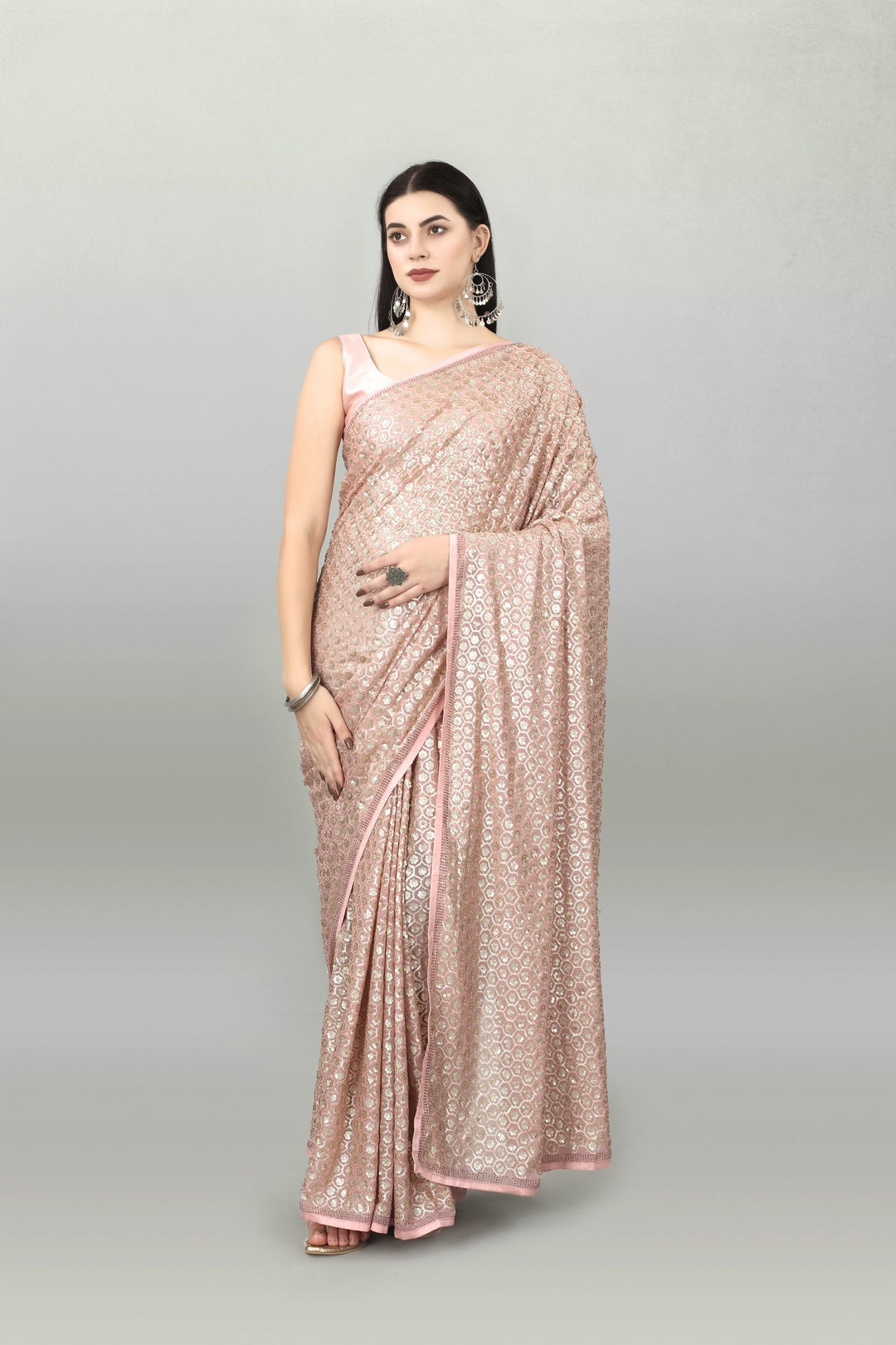 Designer Georgette Saree with Sequence Embroidery | Perfect for Weddings and Events