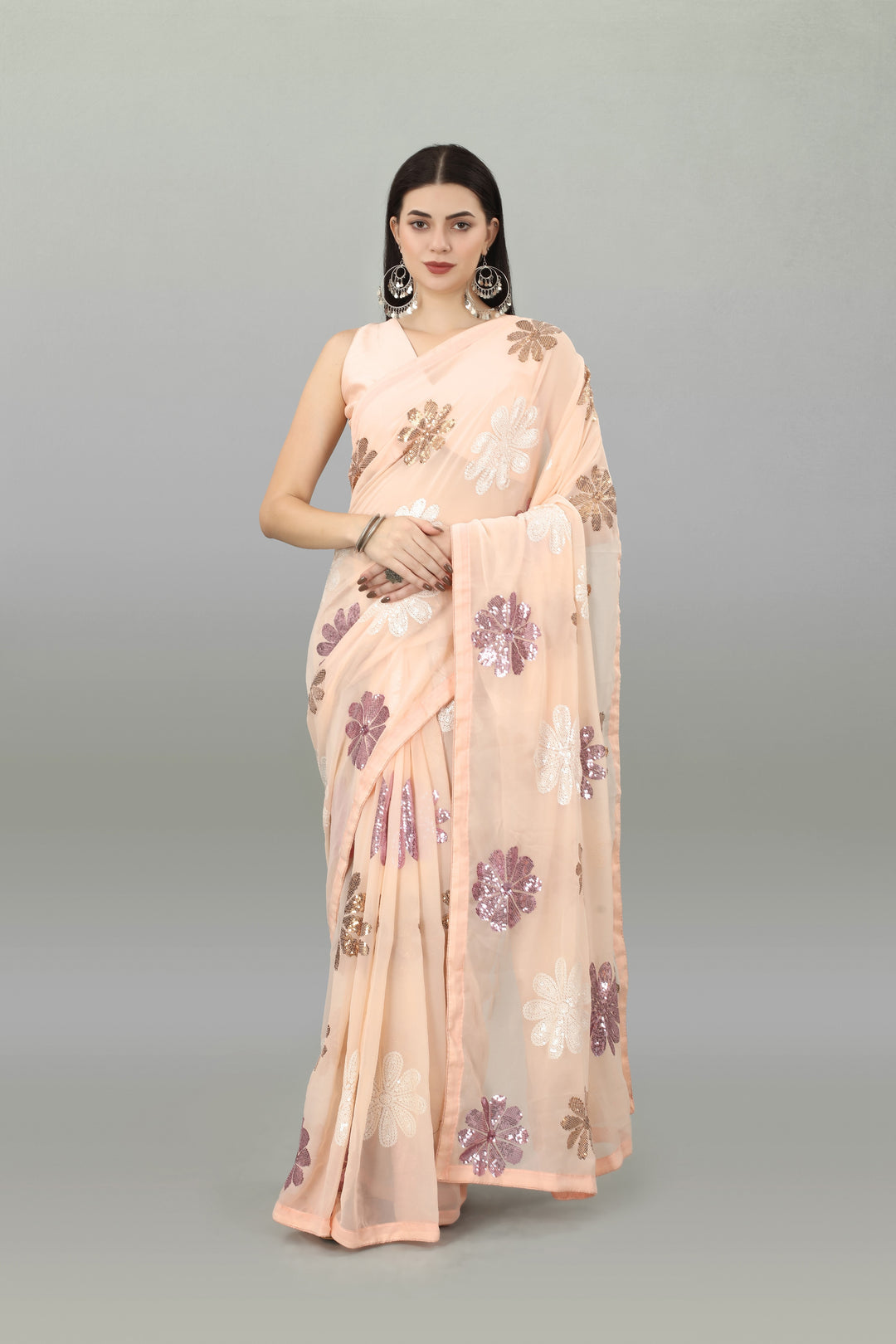 Designer Georgette Saree with Sequins & Embroidery | Perfect for Special Events