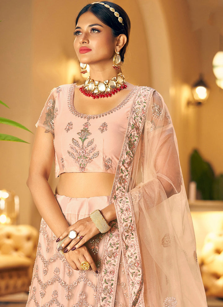 Designer Embroidered Soft-Net Lehenga | Wedding & Special Event Attire