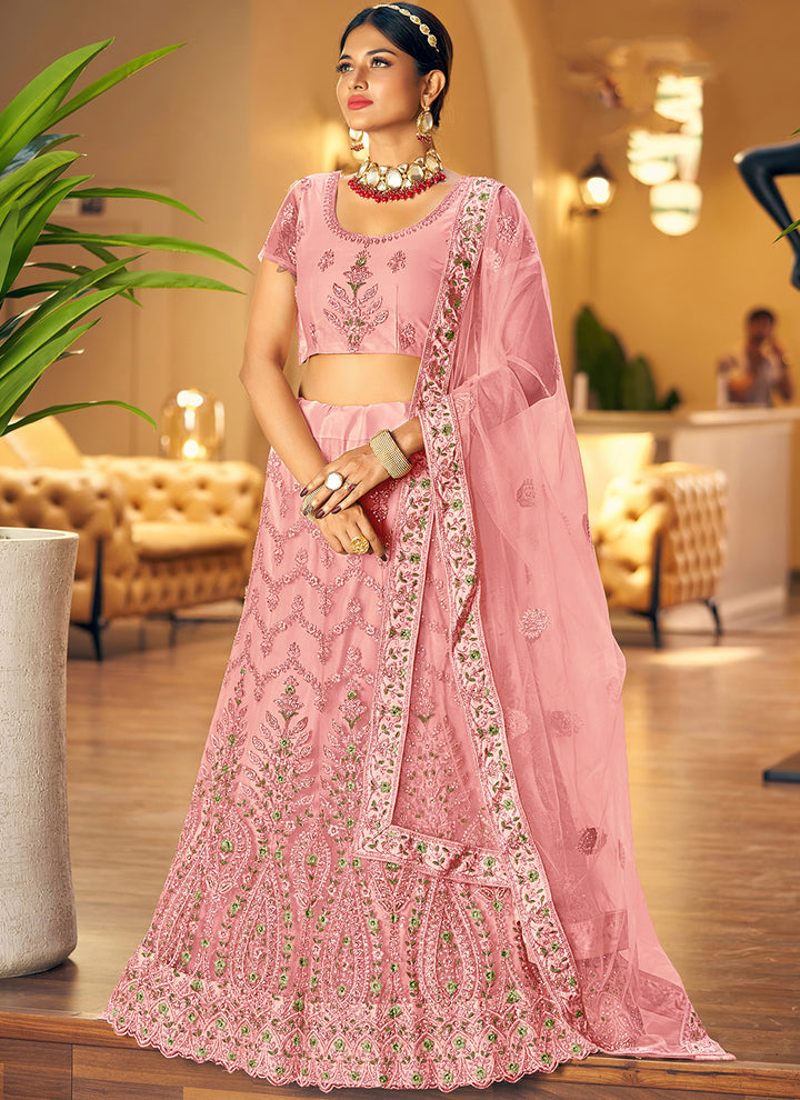 Designer Embroidered Soft-Net Lehenga | Wedding & Special Event Attire