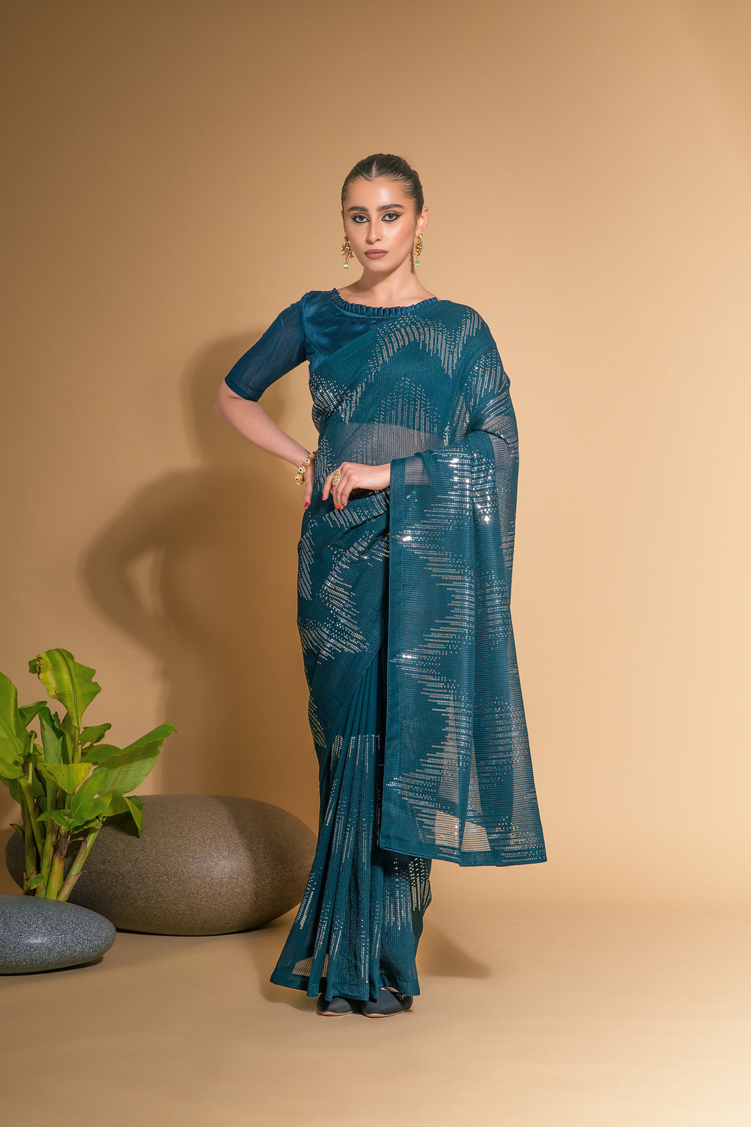 Georgette Saree with Satin Blouse | Perfect for Weddings & Festive Events