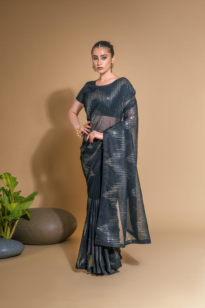 Georgette Saree with Satin Blouse | Perfect for Weddings & Festive Events