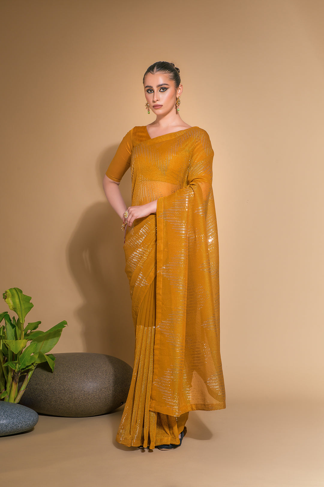 Georgette Saree with Satin Blouse | Perfect for Weddings & Festive Events